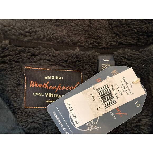 Weatherproof Mens Faux Fur-Lined Zip Jacket Sz Large Dusty Olive NWT - Picture 5 of 7